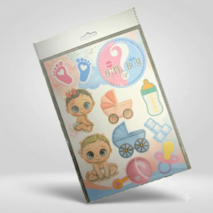 Baby Shower Theme Paper Cake Toppers