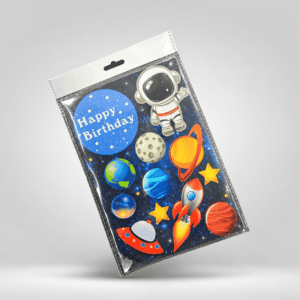 Space Theme Paper Cake Toppers