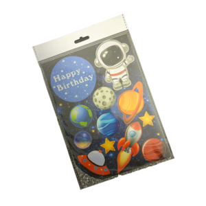 Space Theme Paper Cake Toppers
