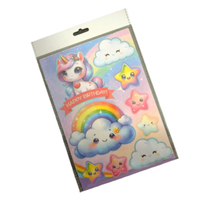 Unicorn Theme Paper Cake Toppers