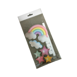Premium Rainbow Theme Paper Cake Toppers (Ready to Use)